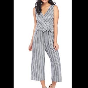Eyeshadow Black & White Striped Romper / Jumpsuit - Size Large